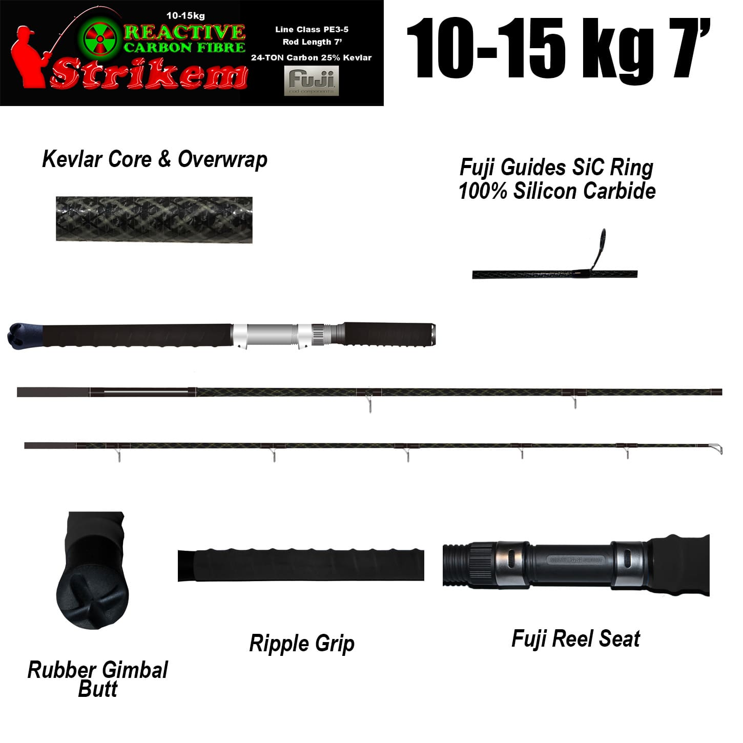 Strikem 10-15kg Fishing Rod – Rig Master Tackle