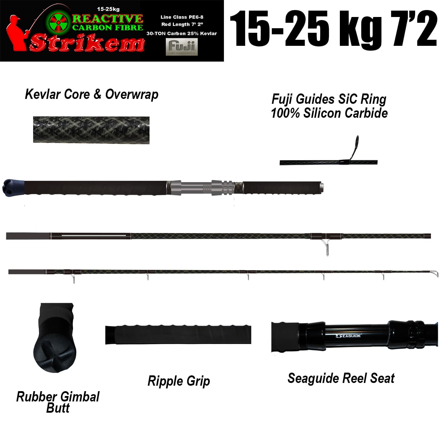 Strikem 15-25kg Fishing Rod – Rig Master Tackle