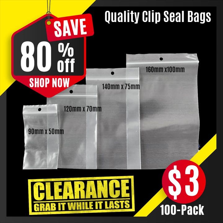 CLEARANCE Clip Seal Bags 100Packs Rig Master Tackle