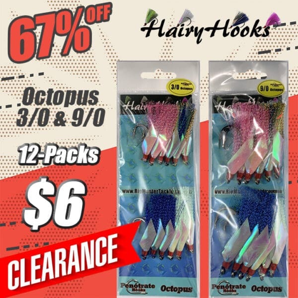 Clearance Octopus Hairy Hooks